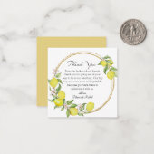 Carte De Correspondance l'italie toscane aquarelle citrons mariage merci (Devant/Arrière en situation)