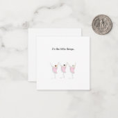 Carte De Correspondance Little Ballet Dancers Mini Thank You Note Card (Devant/Arrière en situation)