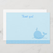 Carte De Correspondance Little Blue Whale Flat Merci notes (Devant / Derrière)