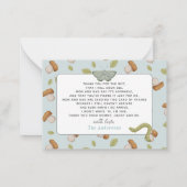 Carte De Correspondance Little Bug Insectes Champignons Baby shower garçon (Dos)