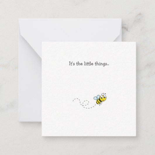 Carte De Correspondance Little Bumble Bee Thank You Note Card (Devant)