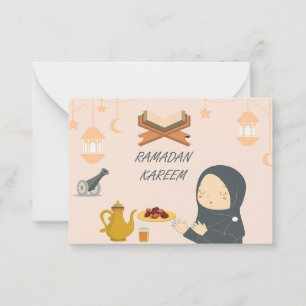 Carte De Correspondance Little Girl Is Pray Ramadan Greeting Cards