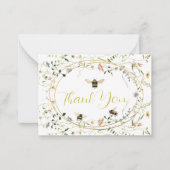 Carte De Correspondance Little Honey Wildflower Bee Baby Shower Thank You (Devant)