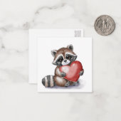 Carte De Correspondance Little Raccoon Flat (Devant/Arrière en situation)