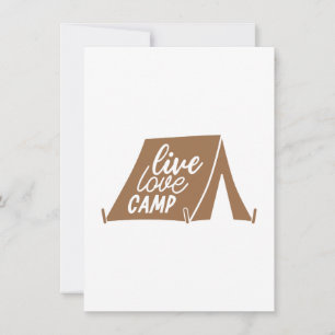 Carte De Correspondance Live Love Camping Camping Gear Citation Slogan