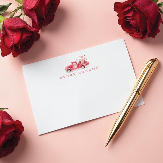 Carte De Correspondance Livraison spéciale de Valentine Camion d'aquarelle