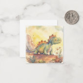 Carte De Correspondance Livre d'aquarelle Cute Dinosaur (Devant/Arrière en situation)