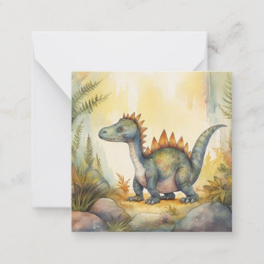Carte De Correspondance Livre d'aquarelle Cute Dinosaur (Devant)