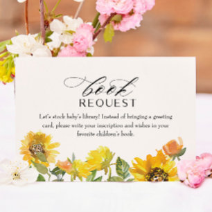 Carte De Correspondance Livre de fleurs jaunes de tournesol pour bébé cart