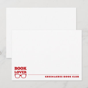 Carte De Correspondance Livre personnalisé Lover's Book Club Flat