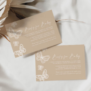 Carte De Correspondance Livres beiges pour Baby Card