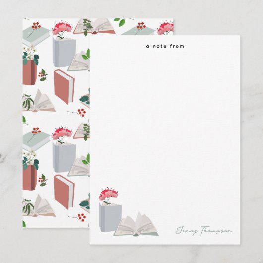 Carte De Correspondance Livres botaniques & Bibliothèque Lecture Nom perso (Devant / Derrière)