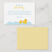 Carte De Correspondance Livres en caoutchouc pour bébé | Sho Ducky Jaune (Devant / Derrière)