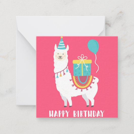 Carte De Correspondance Llama d'anniversaire (Devant)