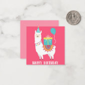 Carte De Correspondance Llama d'anniversaire (Devant/Arrière en situation)
