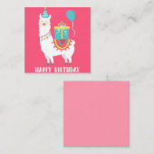 Carte De Correspondance Llama d'anniversaire (Devant / Derrière)