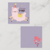 Carte De Correspondance Llama d'anniversaire (Devant / Derrière)