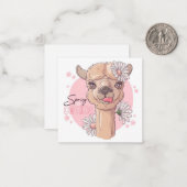 Carte De Correspondance Llama de printemps (Devant/Arrière en situation)