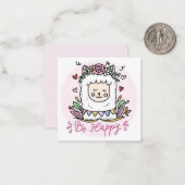 Carte De Correspondance Llama heureux (Devant/Arrière en situation)