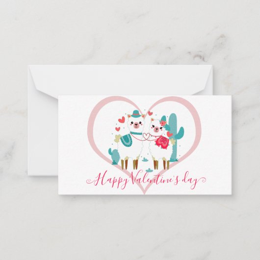 Carte De Correspondance Llama Llove Enfants Valentine (Devant)