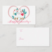 Carte De Correspondance Llama Llove Enfants Valentine (Devant / Derrière)