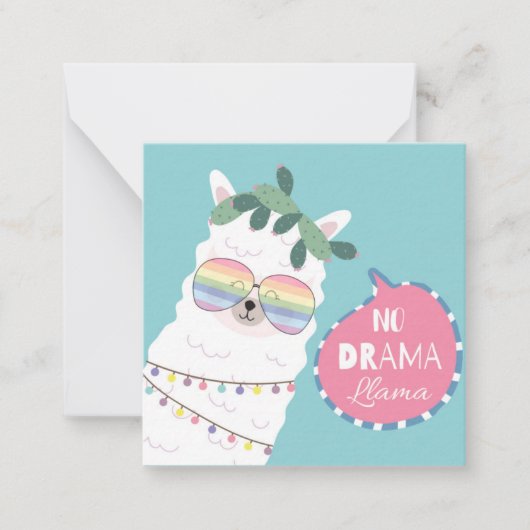 Carte De Correspondance Llama sans drame (Devant)