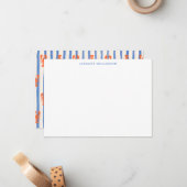 Carte De Correspondance Lobster Stripe Pattern Personalized Stationery (Devant/Arrière en situation)