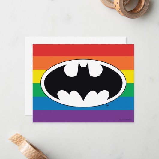 Carte De Correspondance Logo Arc-en-ciel Batman (Devant/Arrière en situation)
