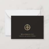Carte De Correspondance Logo Black Gold Compass (Devant)