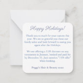 Carte De Correspondance Logo Chic Loyal Client Holidays Merci Remise (Dos)