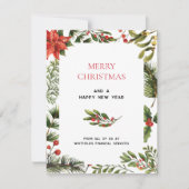 Carte De Correspondance Logo d'affaires Joyeux Noël Botanique Salutations (Devant)