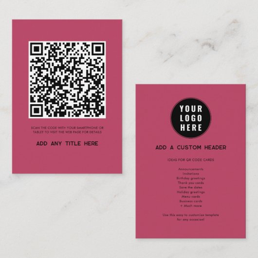 Carte De Correspondance Logo d'affaires moderne QR Code tendance (Devant / Derrière)