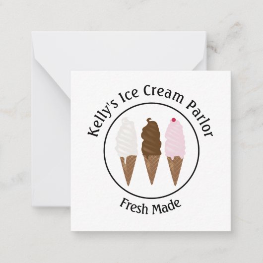 Carte De Correspondance Logo de Ice Cream Parlor (Devant)