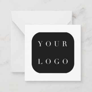 Carte De Correspondance Logo de marque minimal Black White Company Merci