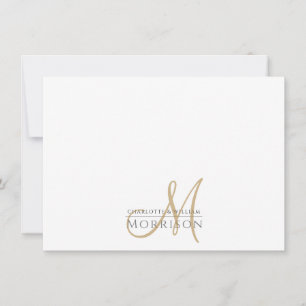 Carte De Correspondance Logo de Monogramme noir or Elegant Couple