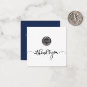 Carte De Correspondance Logo de société de script moderne Merci (Devant/Arrière en situation)