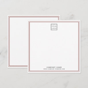 Carte De Correspondance Logo de société personnalisé avec double bordure b