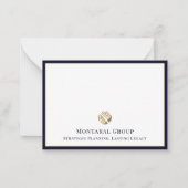 Carte De Correspondance Logo d'entreprise Bordure bleue marine (Devant)