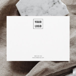 Carte De Correspondance Logo d'entreprise Élégant minimaliste blanc