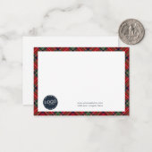Carte De Correspondance Logo d'entreprise Employés Plaid Tartan (Devant/Arrière en situation)