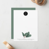 Carte De Correspondance Logo d'entreprise professionnelle Eucalyptus (Devant/Arrière en situation)