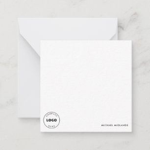 Carte De Correspondance Logo d'entreprise simple minimaliste noir blanc
