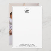 Carte De Correspondance Logo d'entreprise simple Nom de l'entreprise Photo (Devant / Derrière)