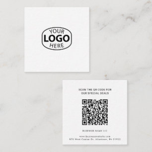 Carte De Correspondance Logo d'entreprise simple personnalisé Code QR
