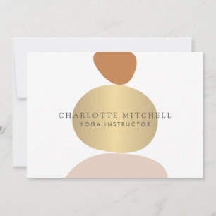 Carte De Correspondance Logo d'or de stones Zen Abstraits modernes