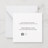 Carte De Correspondance Logo et médias sociaux élégant script merci (Dos)