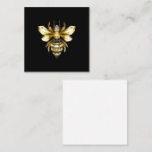 Carte De Correspondance Logo Faux Gold Foil Bee Polygonal sur Noir (Devant / Derrière)