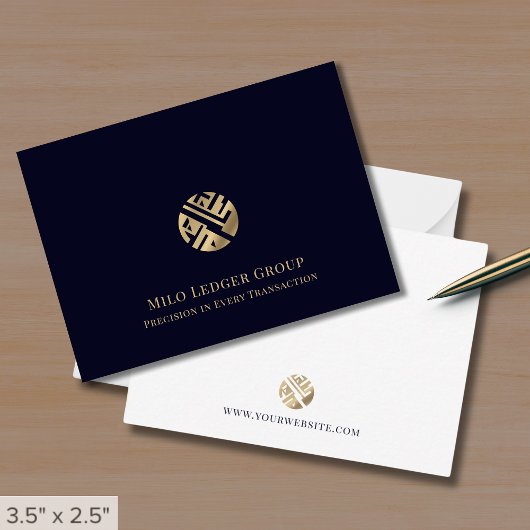 Carte De Correspondance Logo Gold professionnel moderne