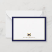 Carte De Correspondance Logo initial de luxe Gold Marine (Dos)