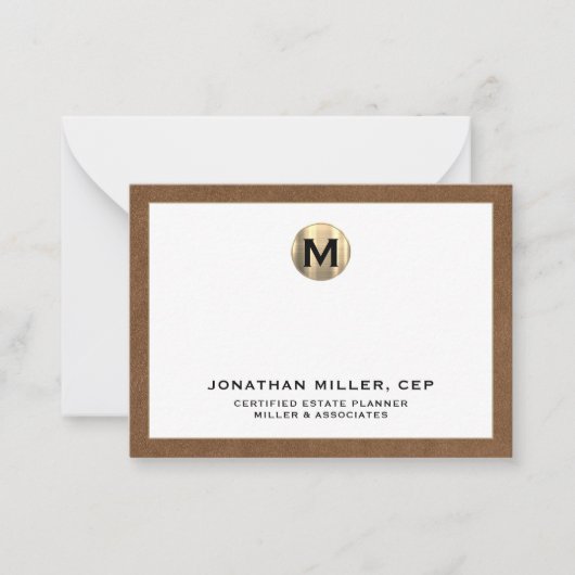 Carte De Correspondance Logo initial Gold de luxe (Devant)